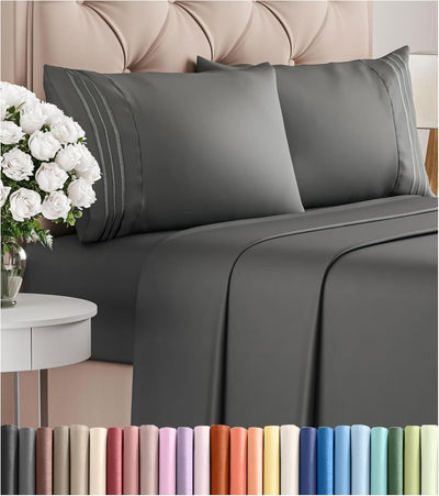 Queen 4-Pc White Sheet Set – Soft, Cooling, Luxury