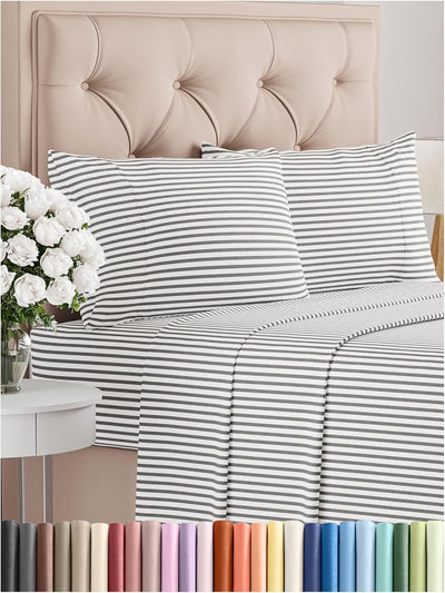 Queen 4-Pc White Sheet Set – Soft, Cooling, Luxury