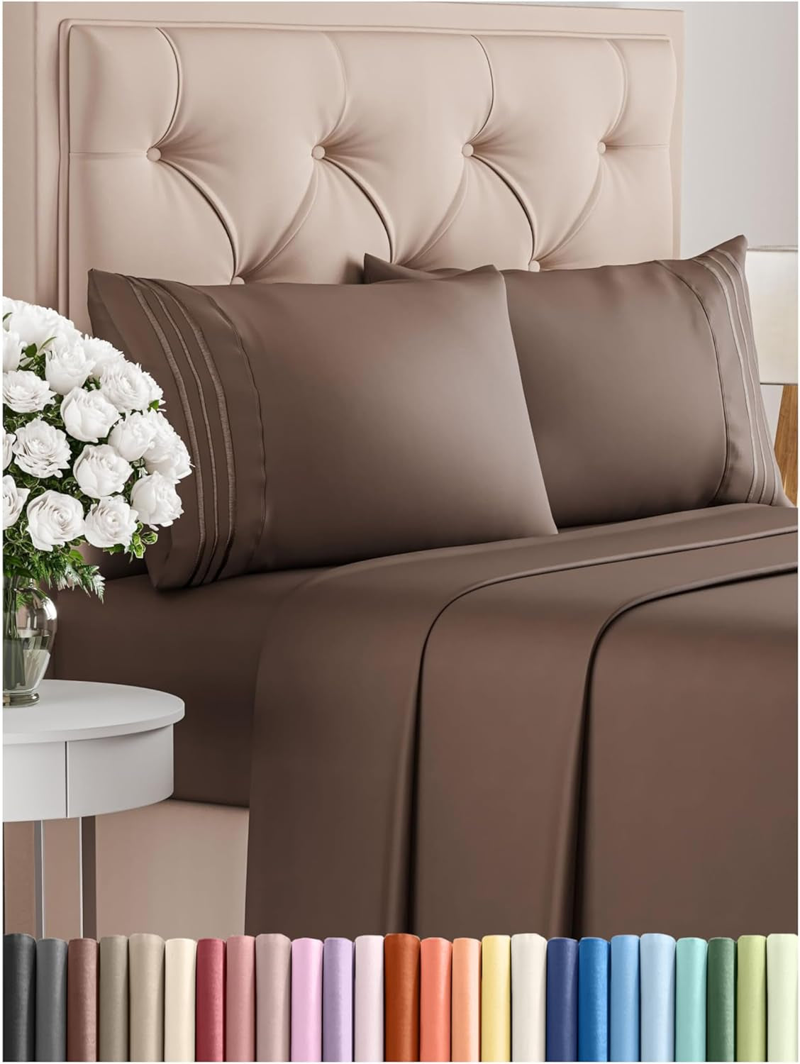 Queen 4-Pc White Sheet Set – Soft, Cooling, Luxury