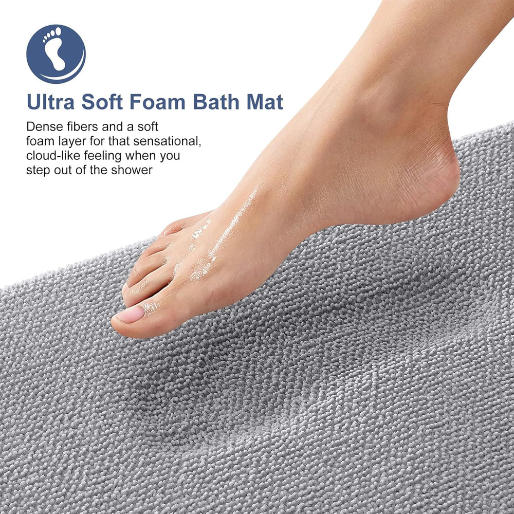 Memory Foam Bath Mat – 30x20 Grey, Soft & Absorbent
