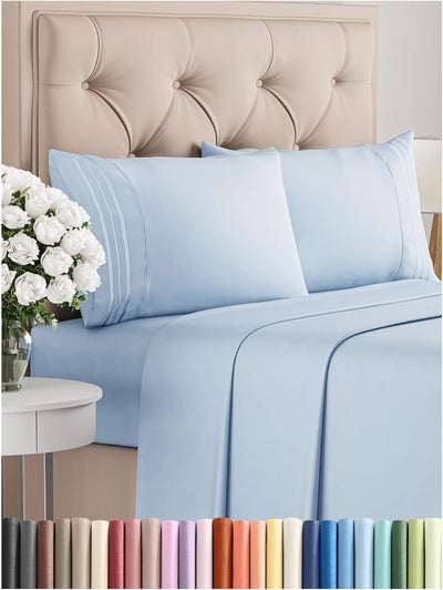 Queen 4-Pc White Sheet Set – Soft, Cooling, Luxury