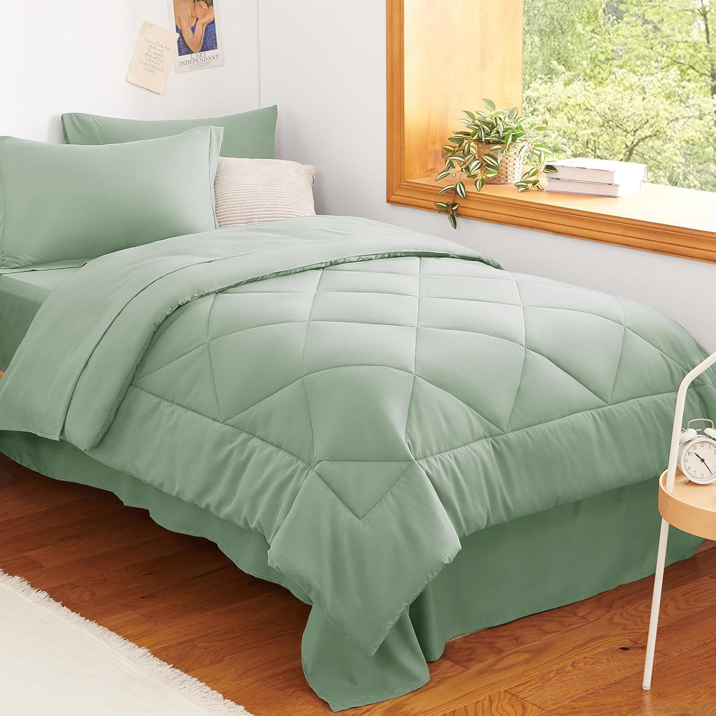 King Size Comforter Set – 7 Piece Dark Grey