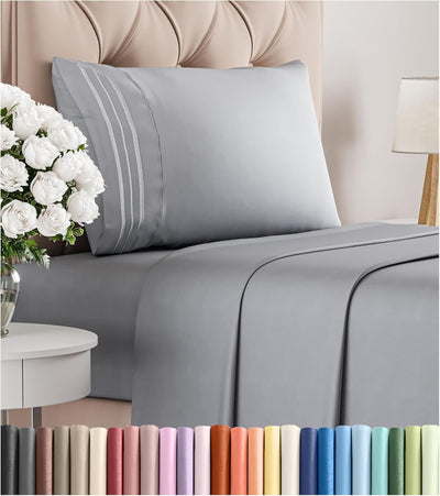 Queen 4-Pc White Sheet Set – Soft, Cooling, Luxury