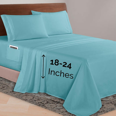 Queen 4-Pc Microfiber Sheet Set – Cream, 1500TC