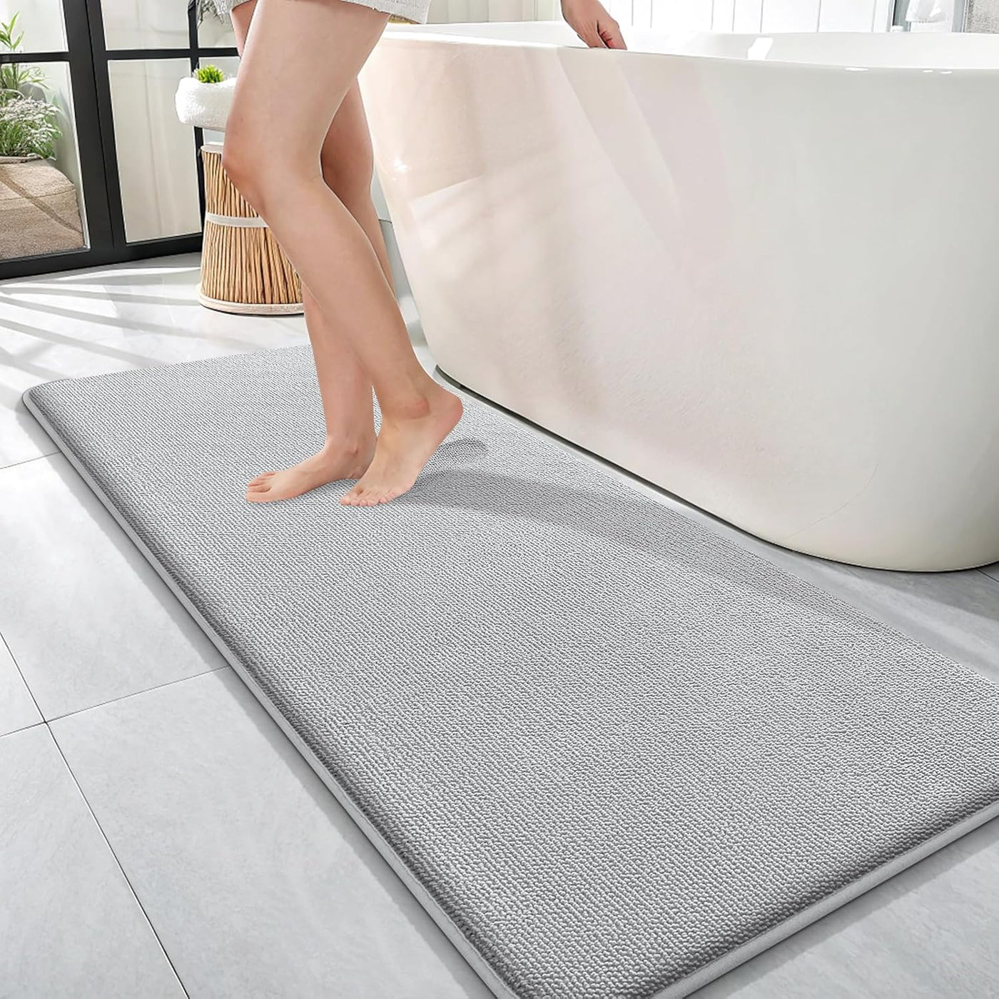 Memory Foam Bath Mat – 30x20 Grey, Soft & Absorbent