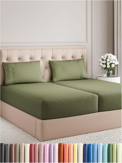 Queen 4-Pc White Sheet Set – Soft, Cooling, Luxury