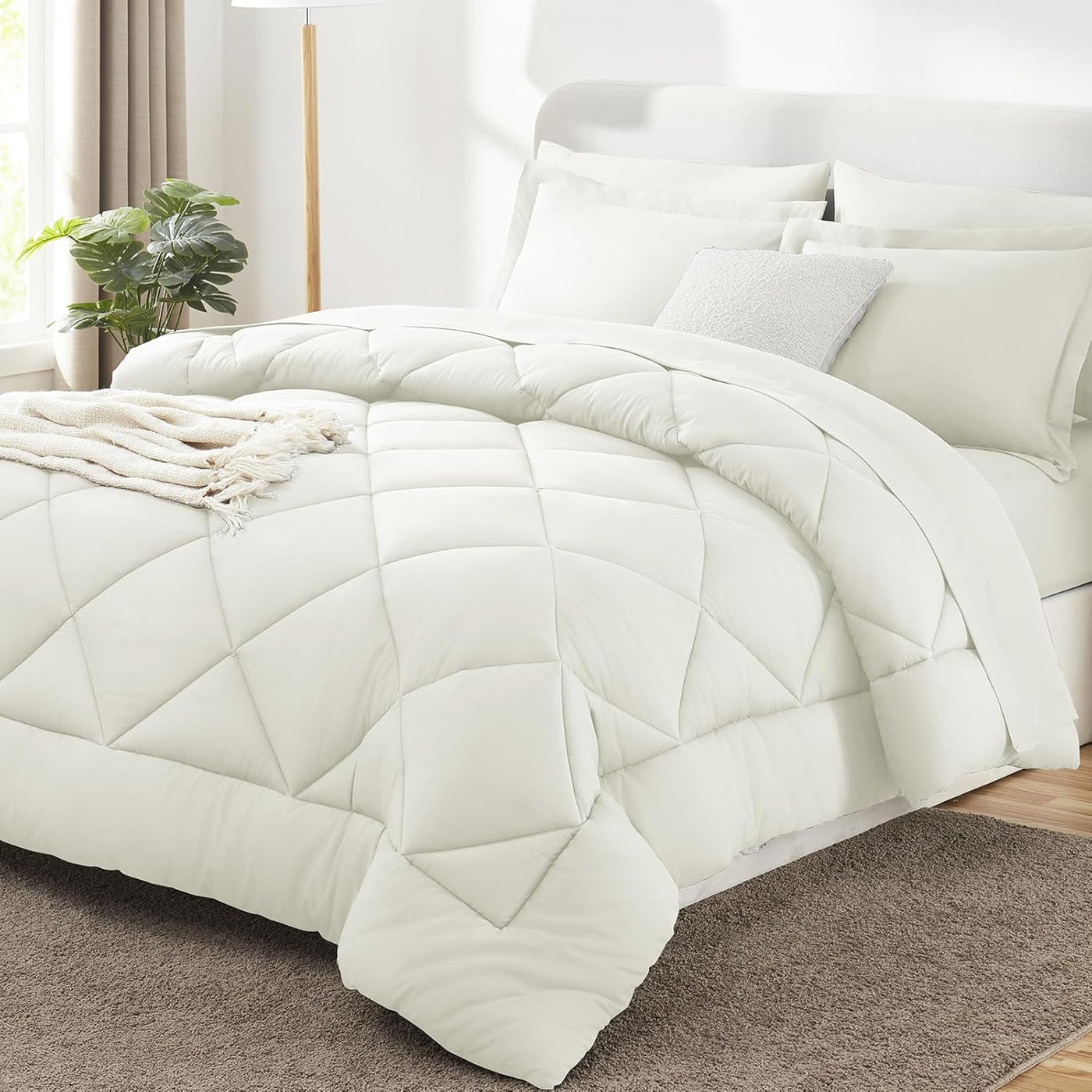 King Size Comforter Set – 7 Piece Dark Grey