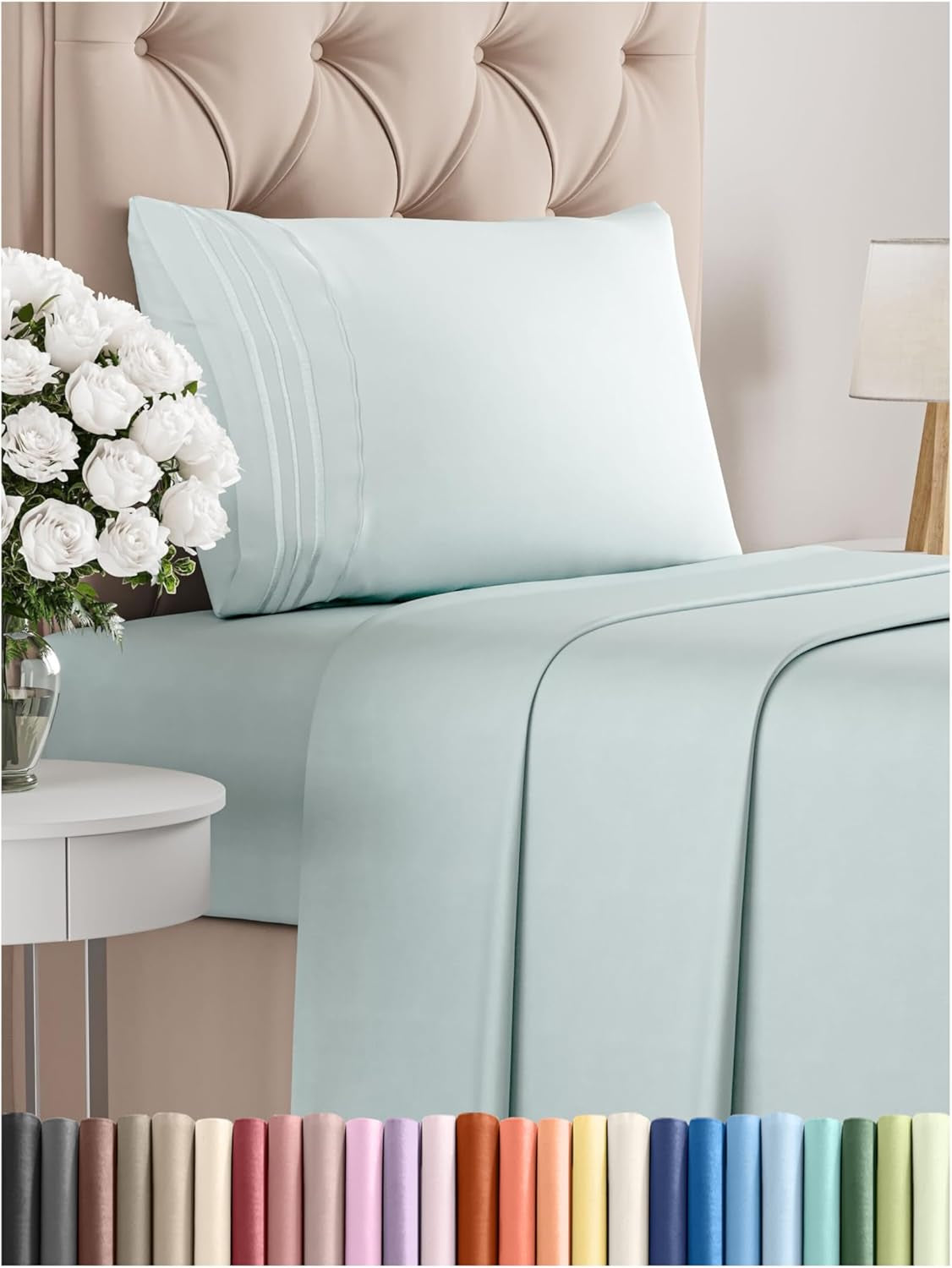 Queen 4-Pc White Sheet Set – Soft, Cooling, Luxury