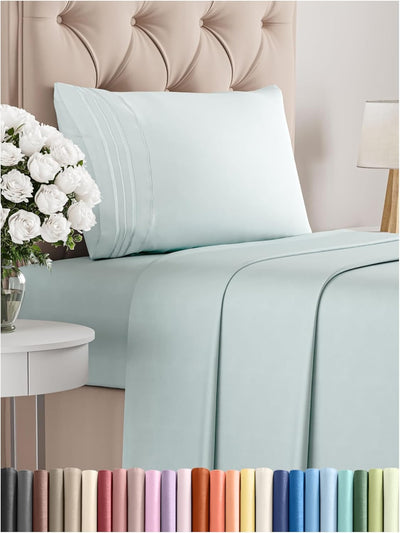Queen 4-Pc White Sheet Set – Soft, Cooling, Luxury