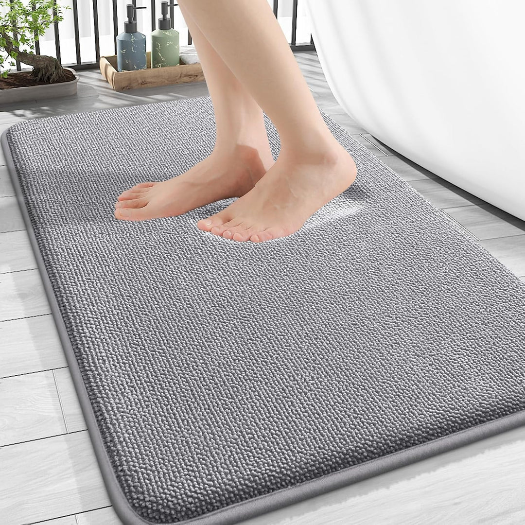 Memory Foam Bath Mat – 30x20 Grey, Soft & Absorbent