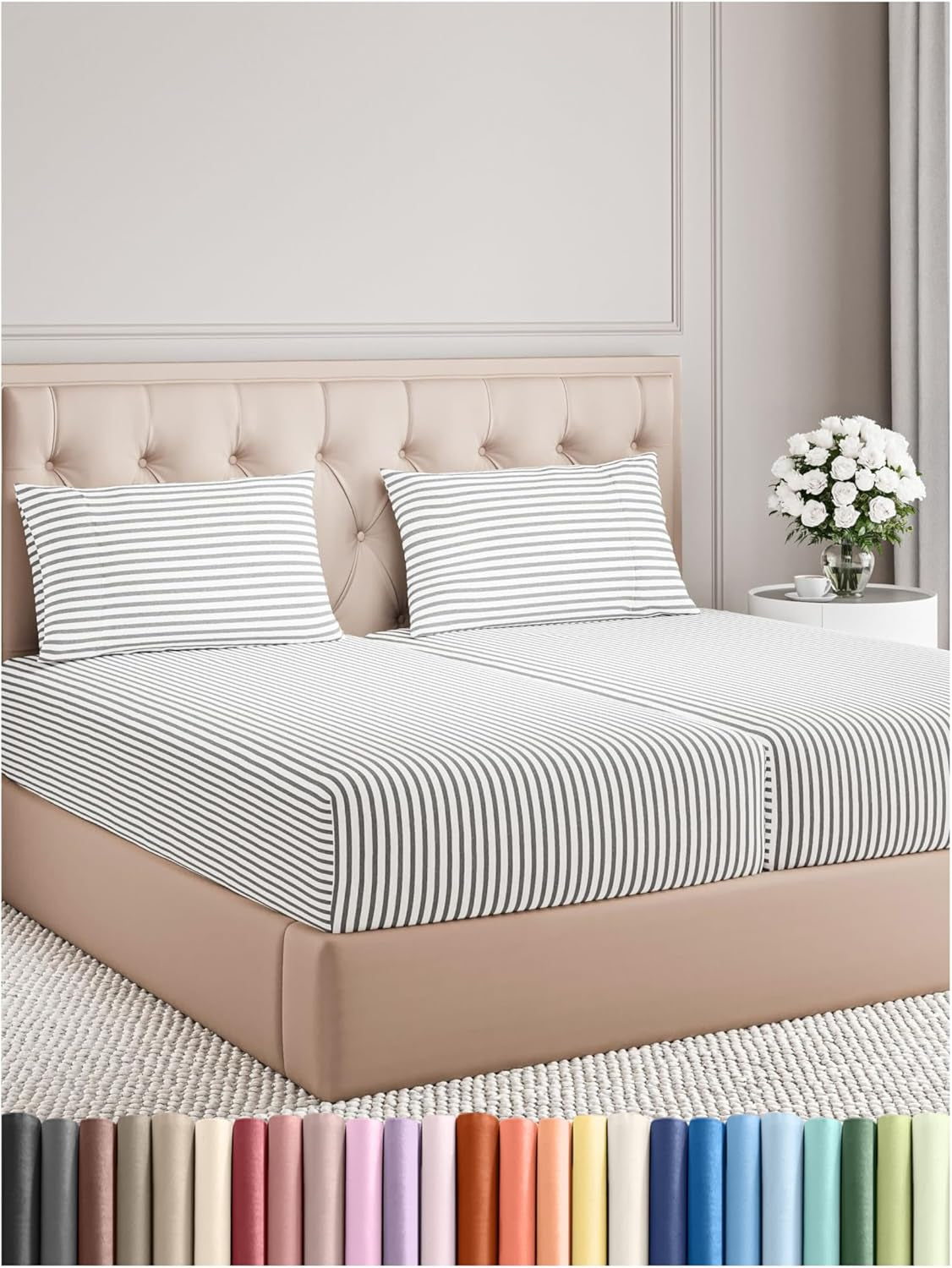 Queen 4-Pc White Sheet Set – Soft, Cooling, Luxury