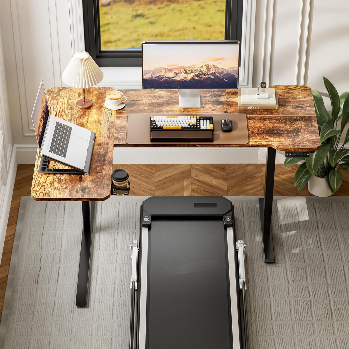 59" L-Shaped Standing Desk – Adjustable Electric Desk