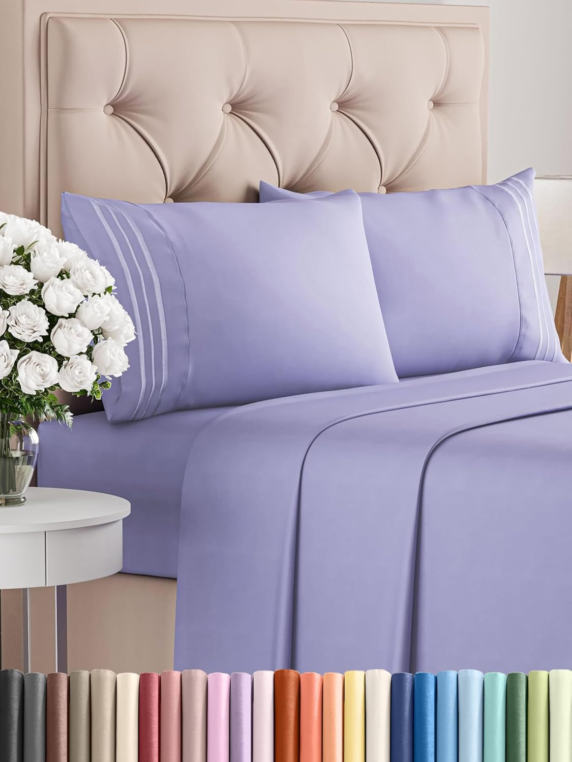 Queen 4-Pc White Sheet Set – Soft, Cooling, Luxury