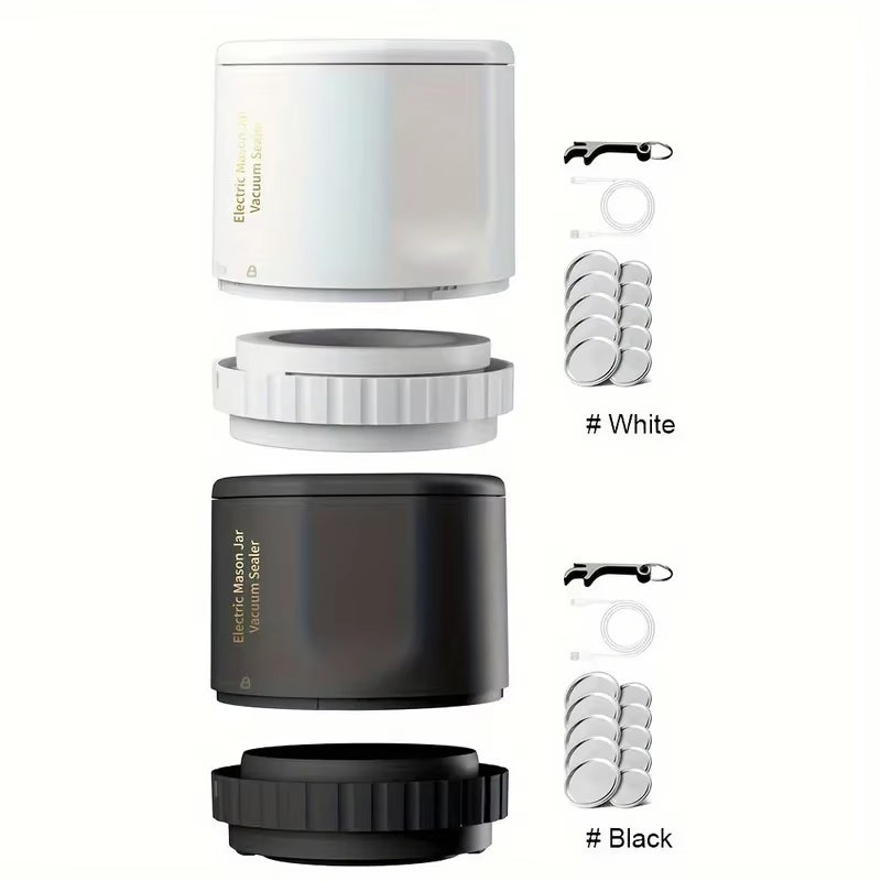 Electric Mason Jar Vacuum Sealer Kit, Cordless, for Mason Jars Wide Mouth Fermentation with Mason