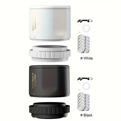 Electric Mason Jar Vacuum Sealer Kit, Cordless, for Mason Jars Wide Mouth Fermentation with Mason