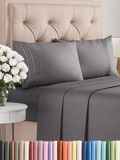 Queen 4-Pc White Sheet Set – Soft, Cooling, Luxury