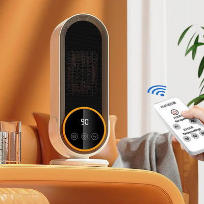 Tevorex 1200W Remote Control Electric Heater Portable with LED Disaplay Desktop Fan Heater Ceramic Heating Warm Air Blower Home Office Warmer Machine for Winter
