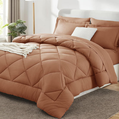 King Size Comforter Set – 7 Piece Dark Grey