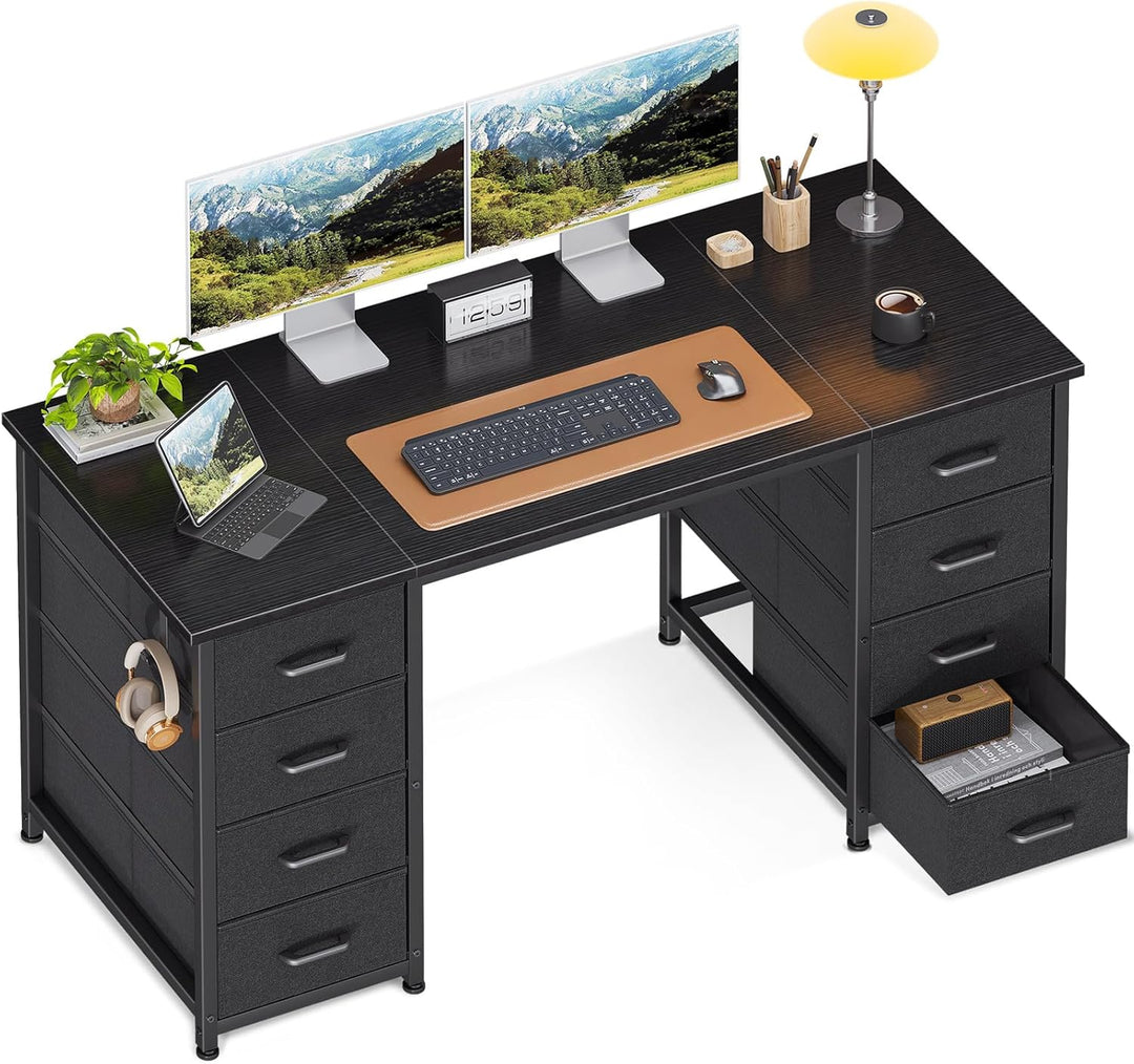 White 48" Computer Desk – Modern Desk w/ Storage