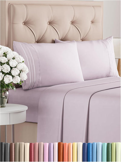 Queen 4-Pc White Sheet Set – Soft, Cooling, Luxury