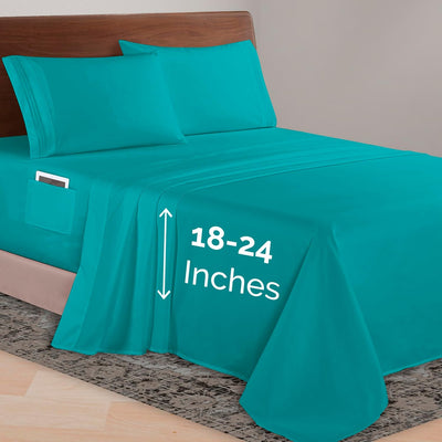 Queen 4-Pc Microfiber Sheet Set – Cream, 1500TC