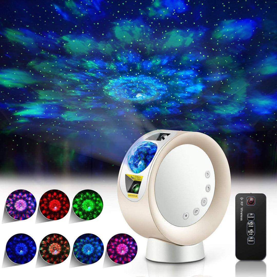 LED Sky Projector Light, Galaxy Lighting, Nebula Star Night Lamp with Base and Remote Control for Gaming Room, Home Theater, Bedroom , or Mood Ambiance (Gold)