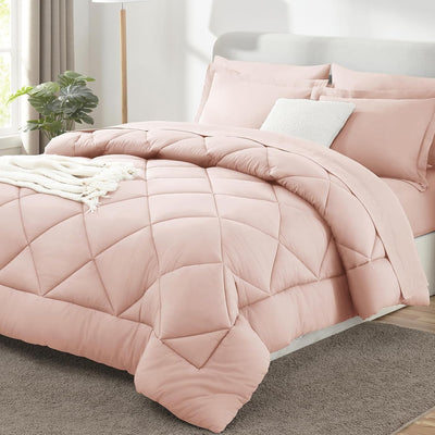 King Size Comforter Set – 7 Piece Dark Grey