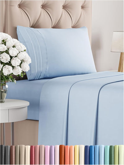 Queen 4-Pc White Sheet Set – Soft, Cooling, Luxury