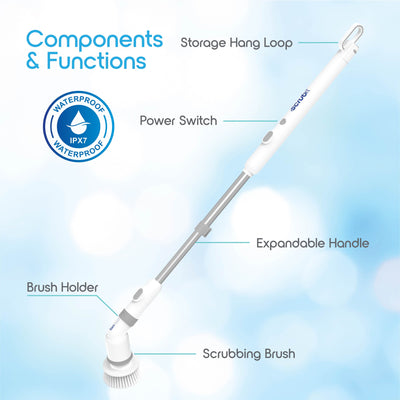 Scrub It Electric Spin Scrubber, Multi-Surface Rechargeable Cordless Scrub Brush with 9 Cleaning Brush Heads