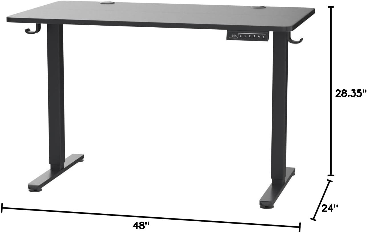 47" Black Electric Standing Desk – Adjustable Sit-Stand