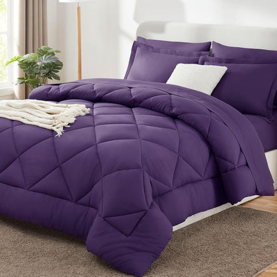 King Size Comforter Set – 7 Piece Dark Grey