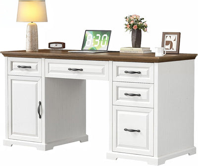 Farmhouse 60" Executive Desk – Rustic Office Desk