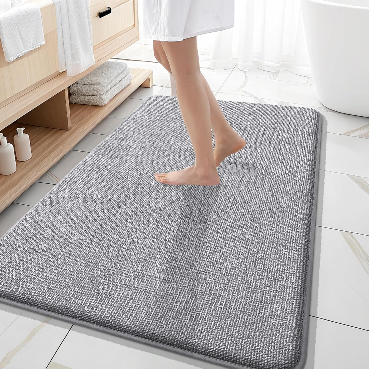 Memory Foam Bath Mat – 30x20 Grey, Soft & Absorbent