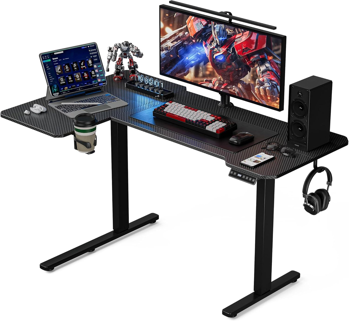 59" L-Shaped Standing Desk – Adjustable Electric Desk