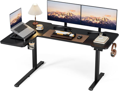 59" L-Shaped Standing Desk – Adjustable Electric Desk