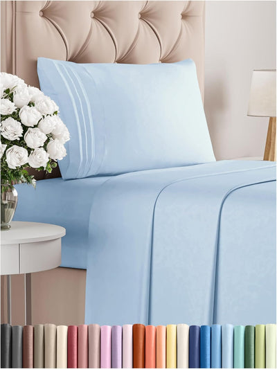 Queen 4-Pc White Sheet Set – Soft, Cooling, Luxury