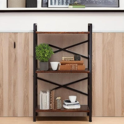 3-Tier Vintage Industrial Small Bookshelf