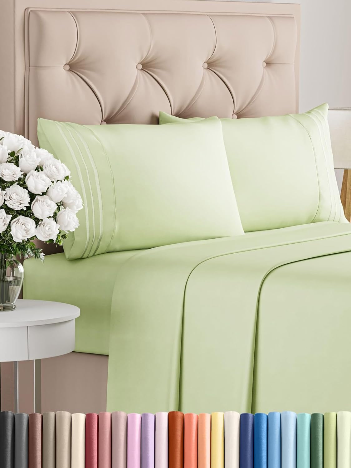 Queen 4-Pc White Sheet Set – Soft, Cooling, Luxury