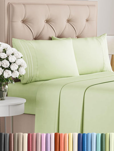 Queen 4-Pc White Sheet Set – Soft, Cooling, Luxury
