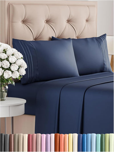 Queen 4-Pc White Sheet Set – Soft, Cooling, Luxury
