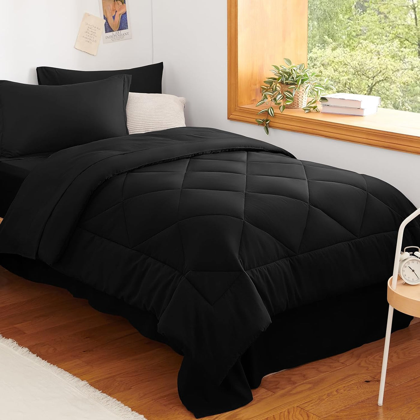 King Size Comforter Set – 7 Piece Dark Grey