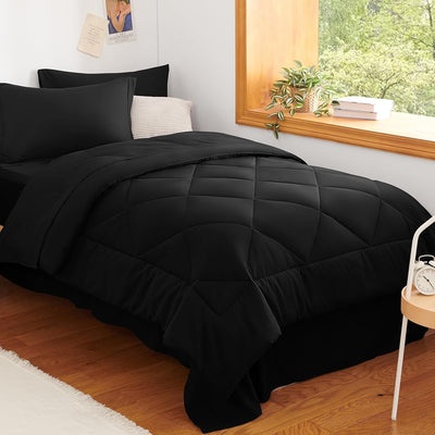 King Size Comforter Set – 7 Piece Dark Grey