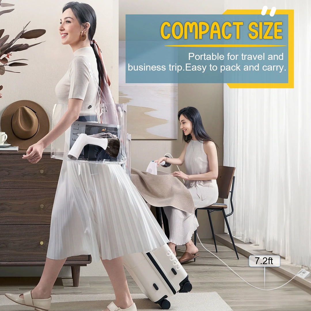 Steamer for Clothes, 1350W Portable Handheld Garment Steamer, 400Ml Water Tank, White/Black