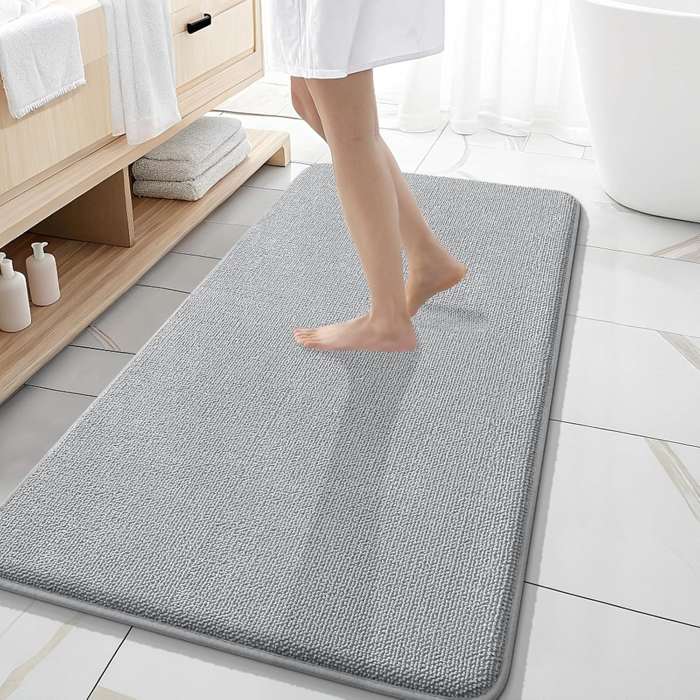 Memory Foam Bath Mat – 30x20 Grey, Soft & Absorbent