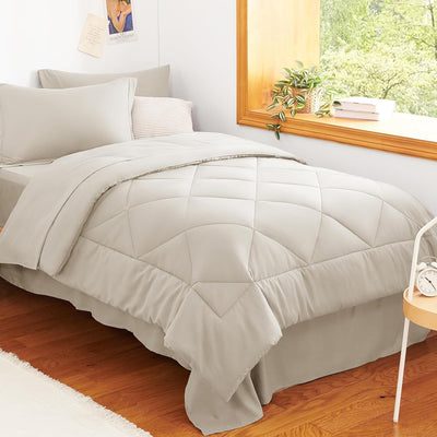 King Size Comforter Set – 7 Piece Dark Grey