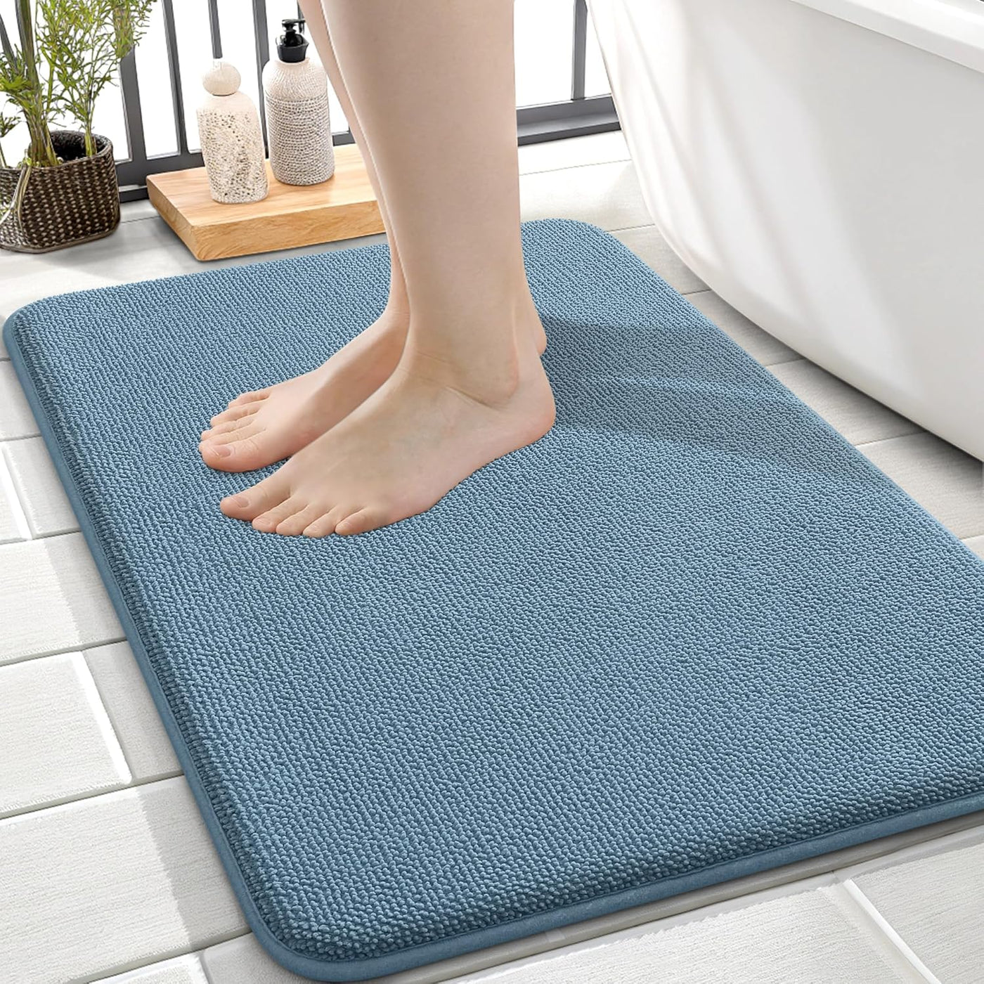 Memory Foam Bath Mat – 30x20 Grey, Soft & Absorbent