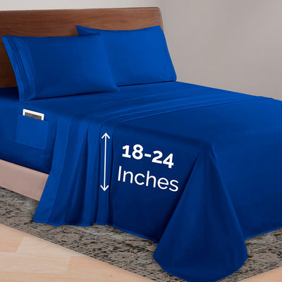 Queen 4-Pc Microfiber Sheet Set – Cream, 1500TC