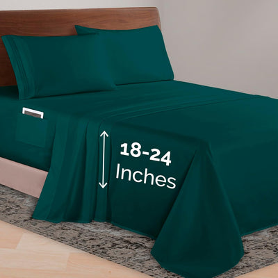 Queen 4-Pc Microfiber Sheet Set – Cream, 1500TC