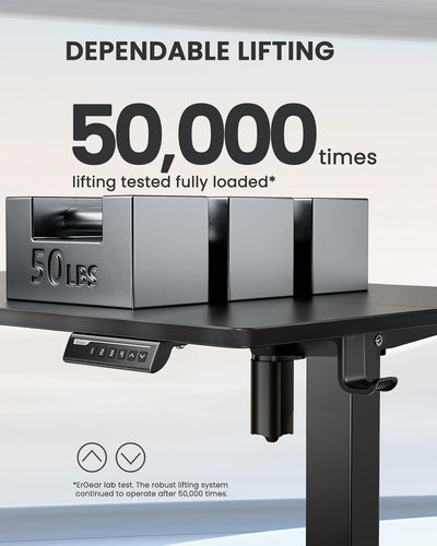 47" Black Electric Standing Desk – Adjustable Sit-Stand