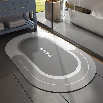 Grey Bath Mat – 17"x27" Non-Slip Quick Dry Rug